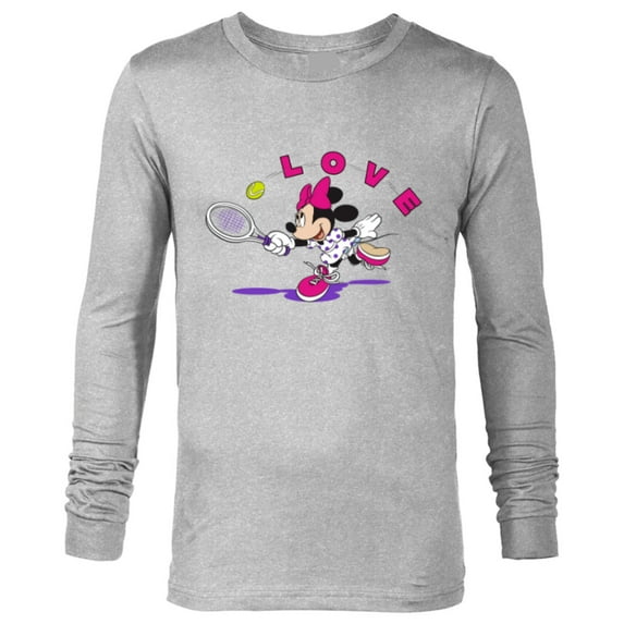 Disney Minnie Mouse Sports Love Tennis Player - Long Sleeve T-Shirt for Men - Customized-Athletic Heather