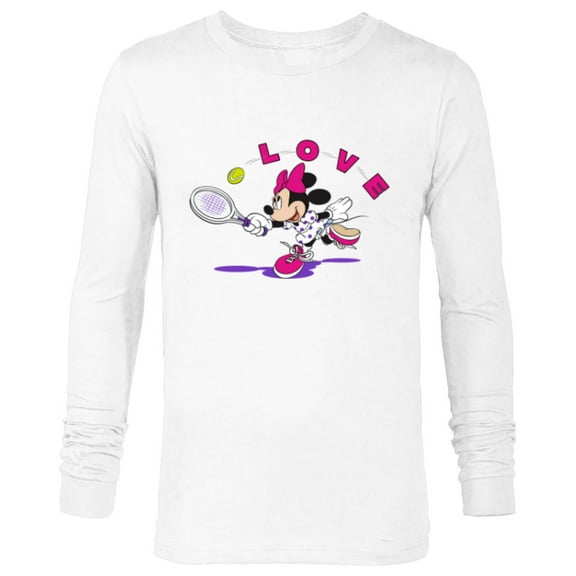 Disney Minnie Mouse Sports Love Tennis Player - Long Sleeve T-Shirt for Men - Customized-White