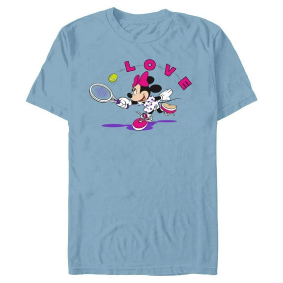 Disney Minnie Mouse Sports Love Tennis Player - Short Sleeve Blended T-Shirt for Adults - Customized-Ocean Blue
