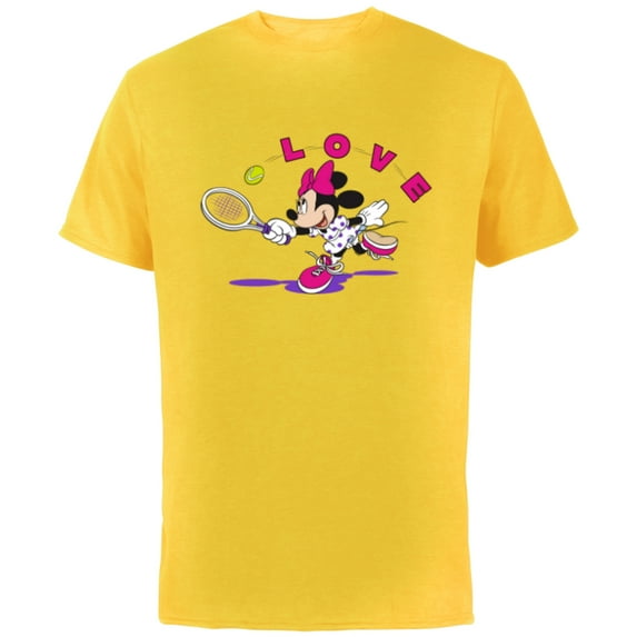 Disney Minnie Mouse Sports Love Tennis Player - Short Sleeve Cotton T-Shirt for Adults - Customized-Yellow