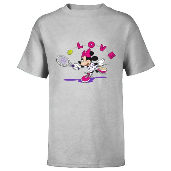 Disney Minnie Mouse Sports Love Tennis Player - Short Sleeve T-Shirt for Kids - Customized-Athletic Heather