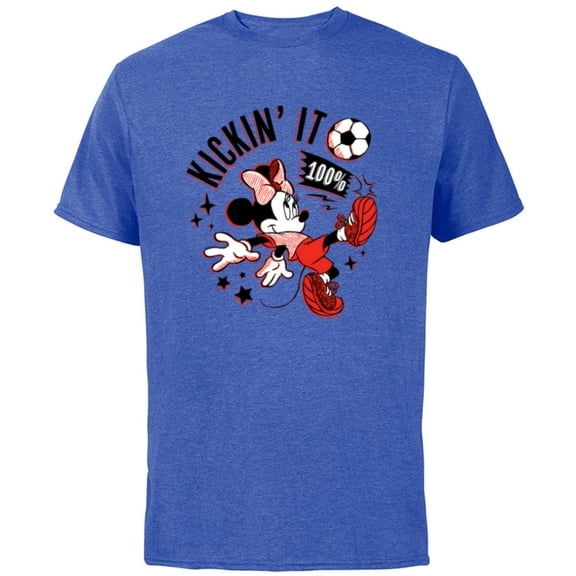 Disney Minnie Mouse Sports Soccer Kickin’ It 100% Football - Short Sleeve Cotton T-Shirt for Adults - Customized-Royal Heather