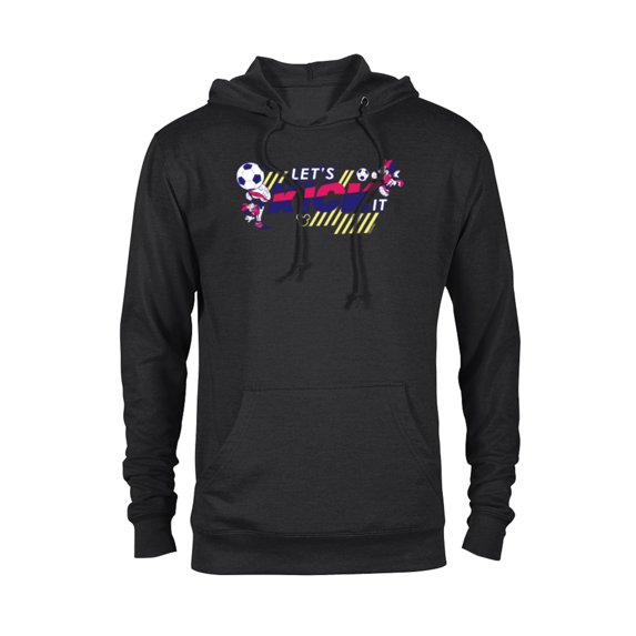 Disney Minnie Mouse Sports Soccer Let’s Kick It Football - Pullover Hoodie for Adults - Customized-Black