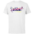 thumbnail image 1 of Disney Minnie Mouse Sports Soccer Let’s Kick It Football - Short Sleeve Cotton T-Shirt for Adults - Customized-White, 1 of 5