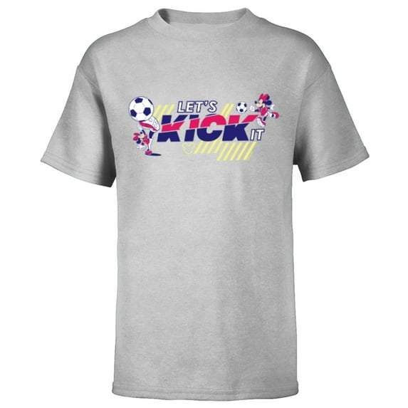 Disney Minnie Mouse Sports Soccer Let’s Kick It Football - Short Sleeve T-Shirt for Kids - Customized-Athletic Heather