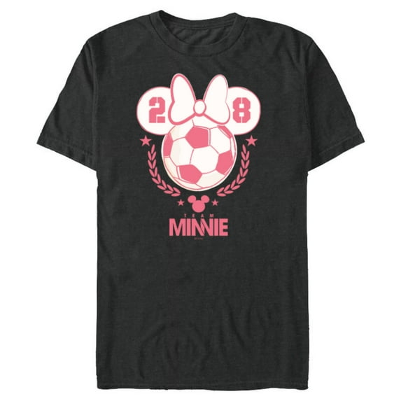 Disney Minnie Mouse Sports Soccer Team Minnie 28 Football - Short Sleeve Blended T-Shirt for Adults - Customized-Dark Heather