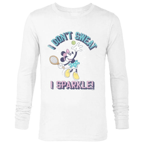 Disney Minnie Mouse Sports Tennis I Don’t Sweat, I Sparkle! - Long Sleeve T-Shirt for Men - Customized-White