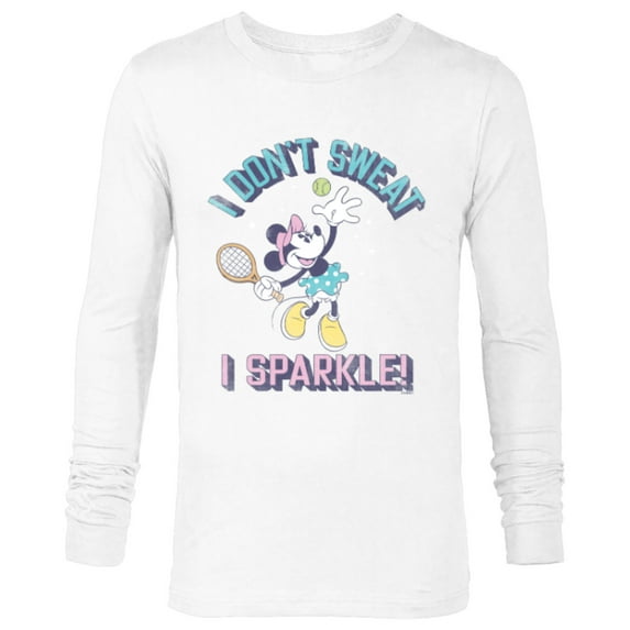 Disney Minnie Mouse Sports Tennis I Don’t Sweat, I Sparkle! - Long Sleeve T-Shirt for Men - Customized-White