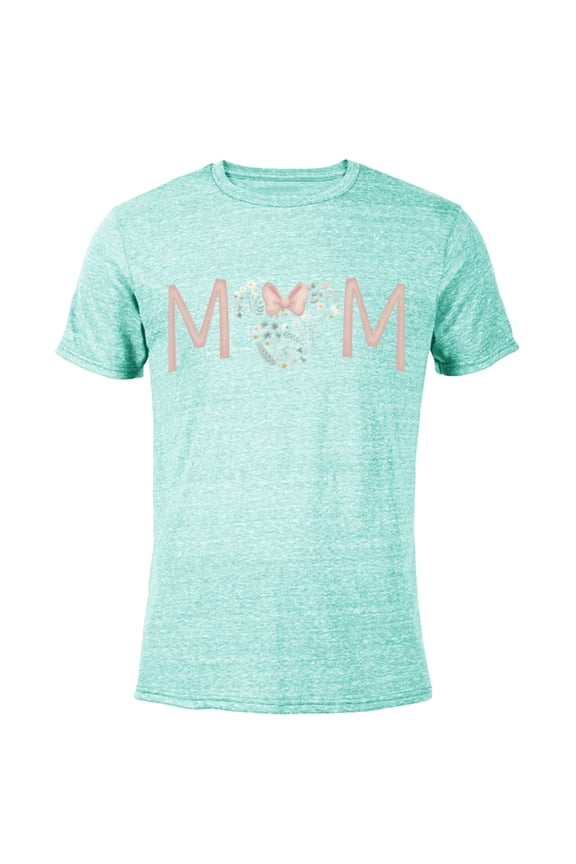 Minnie Mouse Spring Florals Mom - Short Sleeve Blended T-Shirt for Adults - Customized-Ocean Blue