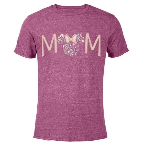 Disney Minnie Mouse Spring Florals Mom - Short Sleeve Blended T-Shirt for Adults - Customized-Purple
