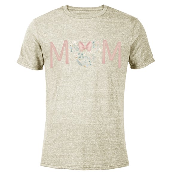 Disney Minnie Mouse Spring Florals Mom - Short Sleeve Blended T-Shirt for Adults - Customized-Yellow