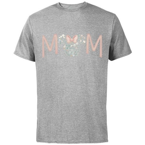 Disney Minnie Mouse Spring Florals Mom - Short Sleeve Cotton T-Shirt for Adults - Customized-Athletic Heather