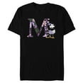 thumbnail image 1 of Disney Minnie Mouse Spring Flowers Monogram Floral Initial M - Short Sleeve Blended T-Shirt for Adults - Customized-Black, 1 of 5