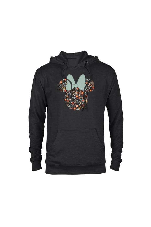 Minnie Mouse Spring Head Icon with Bow Springtime - Pullover Hoodie for Adults - Customized-Black