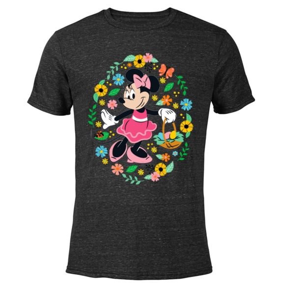 Disney Minnie Mouse Springtime Easter Egg Hunt - Short Sleeve Blended T-Shirt for Adults - Customized-Black