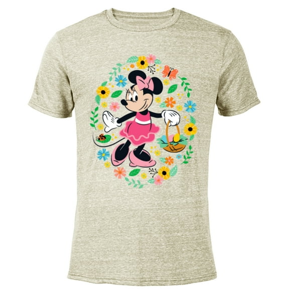 Disney Minnie Mouse Springtime Easter Egg Hunt - Short Sleeve Blended T-Shirt for Adults - Customized-Yellow