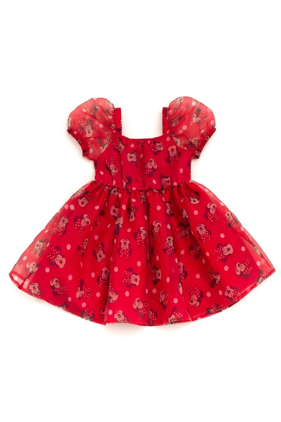 Minnie Mouse Square Neck Pleated Dress Toddler to Big Kid