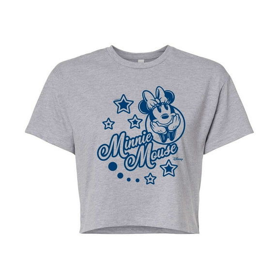 Disney - Minnie Mouse Stars - Juniors Cropped Cotton Blend T-Shirt