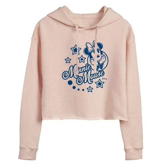 Disney - Minnie Mouse Stars - Juniors Cropped Pullover Hoodie