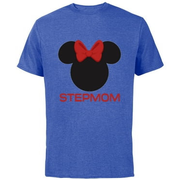 Disney Minnie Mouse Stepmom Mom Red Bow Family Mother’s Day - Short Sleeve Cotton T-Shirt for Adults - Customized-Royal Heather
