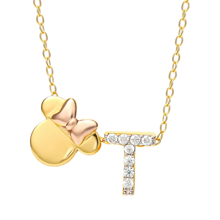 Disney initial necklace gold sale