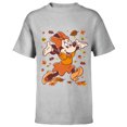thumbnail image 1 of Disney Minnie Mouse Strolling Through Autumn Leaves Fall - Short Sleeve T-Shirt for Kids - Customized-Athletic Heather, 1 of 5