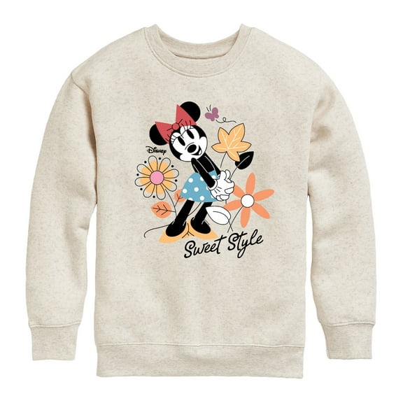Disney - Minnie Mouse Sweet Style - Youth Crewneck Fleece Sweatshirt