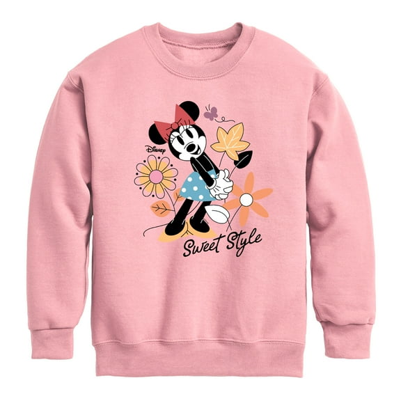 Disney - Minnie Mouse Sweet Style - Youth Crewneck Fleece Sweatshirt