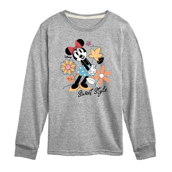 Disney - Minnie Mouse Sweet Style - Youth Long Sleeve Graphic T-Shirt