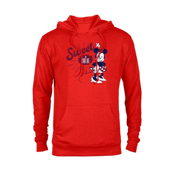 Disney Minnie Mouse Sweet as Can Be Retro Vintage - Pullover Hoodie for Adults - Customized-Red