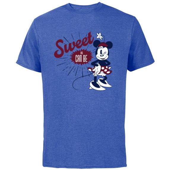 Disney Minnie Mouse Sweet as Can Be Retro Vintage - Short Sleeve Cotton T-Shirt for Adults - Customized-Royal Heather