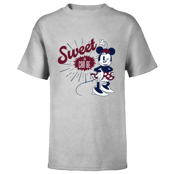 Disney Minnie Mouse Sweet as Can Be Retro Vintage - Short Sleeve T-Shirt for Kids - Customized-Athletic Heather