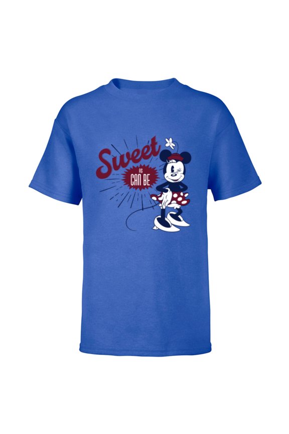 Minnie Mouse Sweet as Can Be Retro Vintage - Short Sleeve T-Shirt for Kids - Customized-Royal