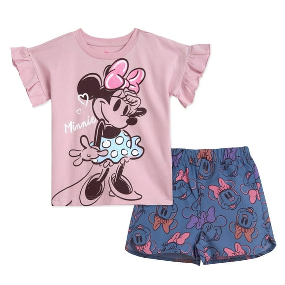Disney Minnie Mouse T-Shirt and Chambray Shorts Outfit Set Infant to Big Kid