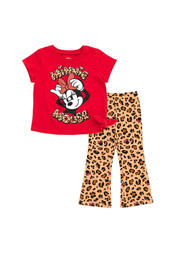 Minnie Mouse T-Shirt and Flare Leggings Outfit Set Infant to Big Kid