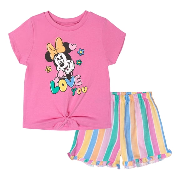 Disney Minnie Mouse T-Shirt and Gauze Shorts Outfit Set Toddler to Big Kid