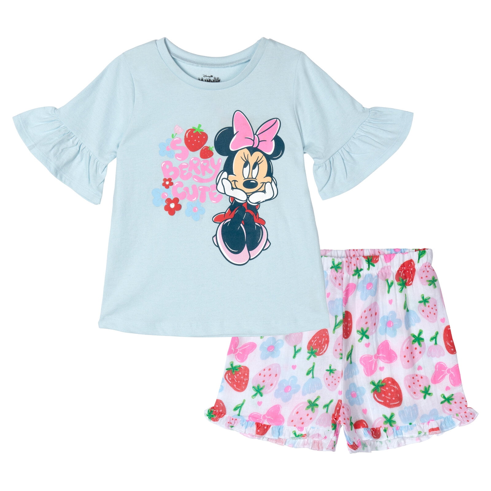 Disney Minnie Mouse T-Shirt and Gauze Shorts Outfit Set Toddler to Big Kid