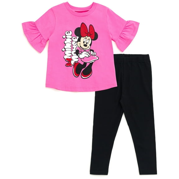 Disney Minnie Mouse T-Shirt and Leggings Outfit Set Infant to Big Kid