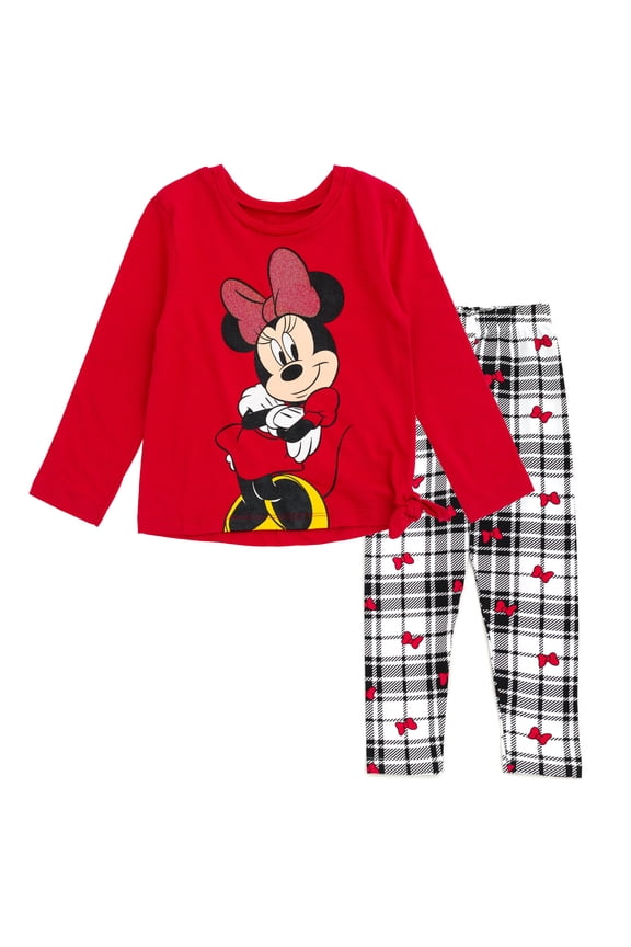 Minnie Mouse T-Shirt and Leggings Outfit Set Plaid Infant to Little Kid