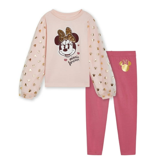 Disney Minnie Mouse T-Shirt and Leggings Outfit Set Toddler to Big Kid