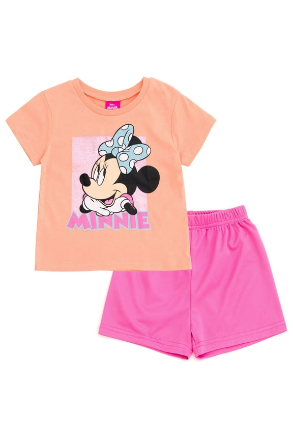 Minnie Mouse T-Shirt and Mesh Shorts Outfit Set Toddler to Big Kid