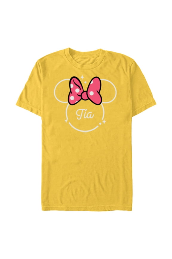 Minnie Mouse Tía Aunt Head Icon Magic Día de la Madre - Short Sleeve Blended T-Shirt for Adults - Customized-Yellow
