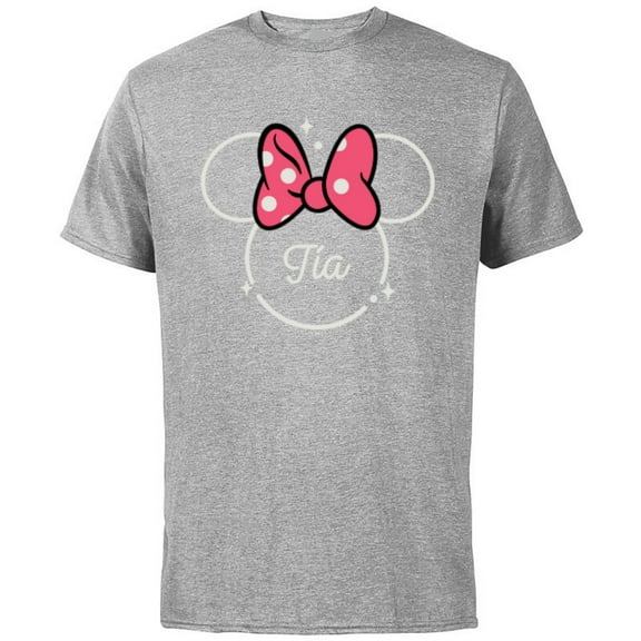 Disney Minnie Mouse Tía Aunt Head Icon Magic Día de la Madre - Short Sleeve Cotton T-Shirt for Adults - Customized-Athletic Heather
