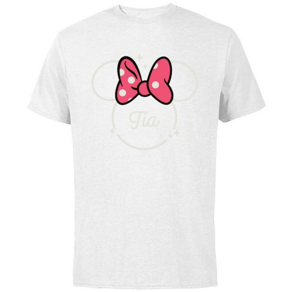 Disney Minnie Mouse Tía Aunt Head Icon Magic Día de la Madre - Short Sleeve Cotton T-Shirt for Adults - Customized-White