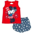 thumbnail image 1 of Disney Minnie Mouse Big Girls Tank Top and Chambray Shorts Outfit Set Red Fireworks / Stars 10-12, 1 of 5