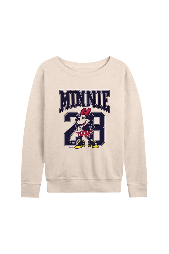 - Minnie Mouse - Team Minnie Collegiate '28 - Women's Lightweight French Terry Long Sleeve Shirt