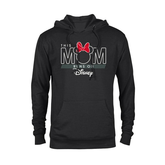 Disney Minnie Mouse This Mom Runs on Disney - Pullover Hoodie for Adults- Customized-Black