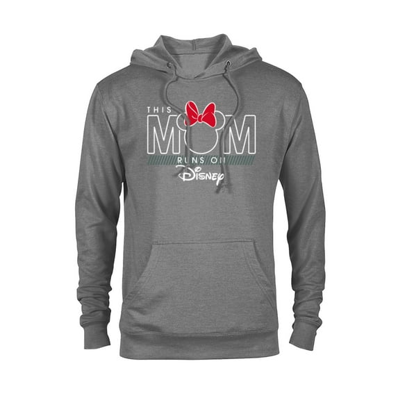 Disney Minnie Mouse This Mom Runs on Disney - Pullover Hoodie for Adults- Customized-Graphite Heather