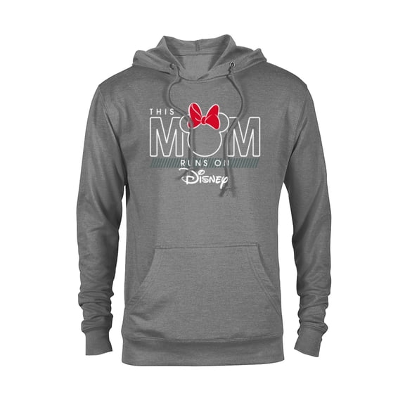 Disney Minnie Mouse This Mom Runs on Disney - Pullover Hoodie for Adults- Customized-Graphite Heather