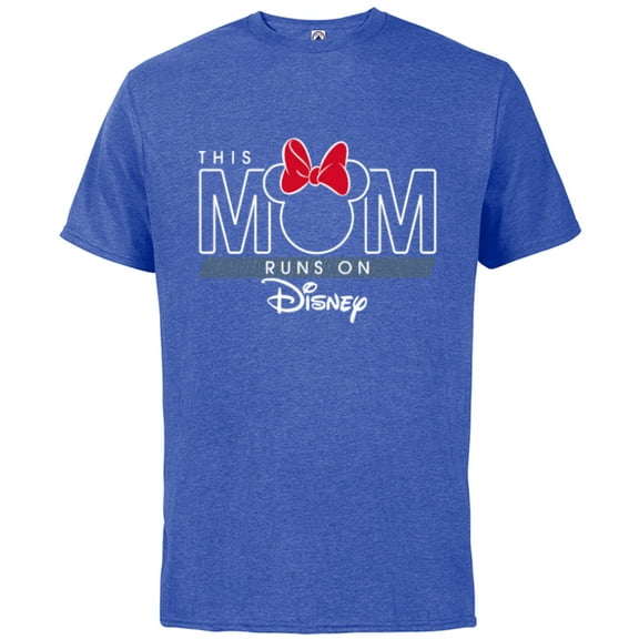 Disney Minnie Mouse This Mom Runs on Disney - Short Sleeve Cotton T-Shirt for Adults- Customized-Royal Heather